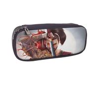 YINGD Silver Wing Warriors Pencil Case Compact Leather Pen Organizer with Interior Zipper Pocket