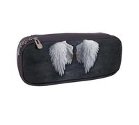 YINGD Silver Wing Warriors Pencil Case Elegant Leather Pen Holder for Students Teachers & Writers