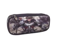 YINGD Silver Wing Warriors Pencil Case Fashionable Brown Leather Pen Pouch with Secure Zipper