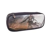 YINGD Silver Wing Warriors Pencil Case Fashionable PU Leather Holder for School College & Work