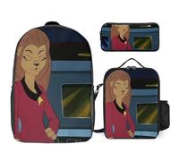 YINGD Sky High The Animated Series Backpack Study Smart System Organized Bookbag with Brain Food Lunch Kit