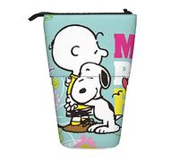 YINGD Snoopy Charlie Brown 1 Pencil Case Expandable Peanuts Organizer Bags Retractable Cute Large Capacity Boy Girl Stationery Pouch Lightweight for School Office cv46