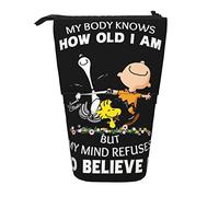 YINGD Snoopy & Charlie Brown Pencil Case Expandable Peanuts Organizer Bags Retractable Cute Large Capacity Boy Girl Stationery Pouch Lightweight for School Office JI81