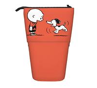 YINGD Snoopy & Charlie Brown Pencil Case Expandable Peanuts Organizer Bags Retractable Pen Case Cute Large Capacity Boy Girl Stationery Pouch Lightweight for School Office ci37