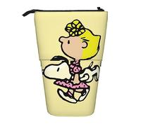 YINGD Snoopy Pencil Case Expandable Peanuts Organizer Bags Retractable Pen Case Cute Large Capacity Boy Girl Stationery Pouch Lightweight for School Office SH206
