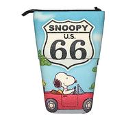 YINGD Snoopy Pencil Case Expandable Peanuts Organizer Bags Retractable Pen Case Cute Large Capacity Boy Girl Stationery Pouch Lightweight for School Office SH209