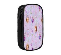 YINGD Sofia The First Pencil Case for Art Class Essentials - 10+ Slots for Brushes, Markers, Pencils (Durable Oxford)
