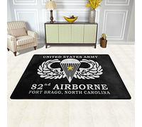YINGD Soft Area Rug United States Army 82nd Airborne Flannel Rug for Living Room Non Slip Floor Mat Washable Carpet (Size: 100 x 150 cm )