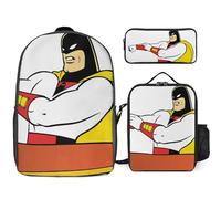 YINGD Space Ghost Backpack Bundle Lightweight Polyester 17 Inch Bag Lunch Carrier and Pencil Pouch
