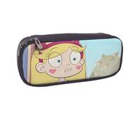 YINGD Star vs. The Forces of Evil Pencil Case Compact PU Leather Pen Bag with Interior Storage Space