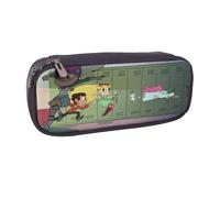 YINGD Star vs. The Forces of Evil Pencil Case Durable Brown PU Leather Case with Interior Pockets
