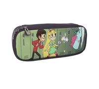YINGD Star vs. The Forces of Evil Pencil Case Durable PU Leather Zip Bag for Artists & Writing Enthusiasts