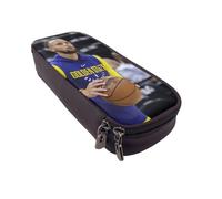 YINGD Stephen Curry Pencil Case Multi-Functional Brown Leather Bag for Pens & Small Items