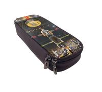 YINGD Stephen Curry Pencil Case Versatile Brown Leather Pouch with Multi-Pocket Design