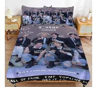 YINGD Stray Kids Bedding Set Duvet Cover Comfortable and Lightweight Cartoon Bedding 3 Piece (Multiple sizes to choose from)