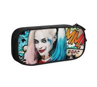 YINGD Suicide Squad Harley Quinn Pencil Case Large Capacity Double-Layer Pen Bag School Stationery Pouch Organizer Office Supplies Pencase for Kids Adult