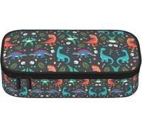 YINGD Swimming African Elephant Print Pencil Case Large Capacity Pencil Case, Big Pen Pouch Stationery Storage Organiser for Teen Girls Boys Adults