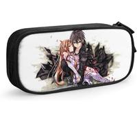 YINGD Sword Art Online Pencil Bag D Custom Printing Large Capacity Double Zipper Pencil Case for Office School Travel-Black SAOE