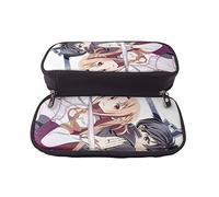 YINGD Sword Art Online Pencil Case Stationery Pouch Small Item Case Multipurpose Children Students Unisex PU Leather Stain Resista