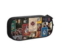 YINGD T Logo Harry Potter Pencil Case Large Capacity Double-Layer Pen Bag School Stationery Pouch Organizer Office Supplies Pencase for Kids Adult