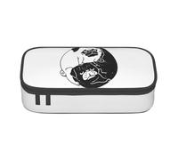 YINGD Tai Chi Yin Yang Pug Dog Pattern Pencil Case Large Capacity Pencil Holder Stationery Case Pen Bag Cute Boy Girl Celebration