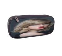 YINGD Taylor Swift Pencil Case Compact Brown Leather Zip Bag for Easy Carry & Organization