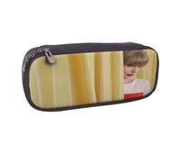 YINGD Taylor Swift Pencil Case Slim Brown PU Leather Pouch for Easy Storage & Portability