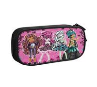 YINGD Teen Monster High Pencil Case Customizable Gift Idea - Durable Zipper & Crisp Oxford Fabric for Daily Essentials
