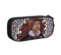 YINGD Teen Monster High Pencil Case for Artists on The Go - Water-Resistant Oxford Cloth with Brush Loops & Pen Slots
