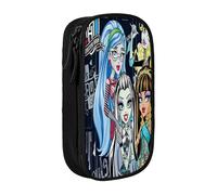 YINGD Teen Monster High Pencil Case for Small Devices - Fits AirPods, Chargers, Pens in Crisp Oxford Fabric (Customizable)