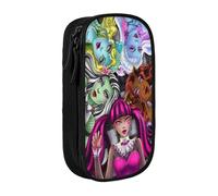 YINGD Teen Monster High Pencil Case Leak-Proof Interior - Oxford Cloth Zipper Case for Ink Pens, Lipsticks, Small Items