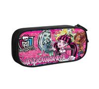 YINGD Teen Monster High Pencil Case with Carabiner Clip - Attachable Oxford Fabric Bag for Backpacks, Belts, Luggage