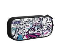 YINGD Teen Monster High Pencil Case with Reinforced Edges - Tear-Resistant Oxford Cloth for Heavy-Duty Storage Needs