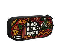 YINGD TEQUAN Large Capacity Pencil Case, Abstract Black History Month Pattern Pencil Pouch 2 Compartments Pencil Bag
