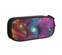 YINGD TEQUAN Large Capacity Pencil Case, Abstract Fractal Ethereal Spiral Pattern Pencil Pouch 2 Compartments Pencil Bag