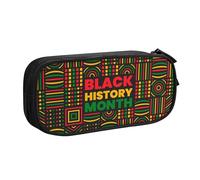 YINGD TEQUAN Large Capacity Pencil Case, African American History Pattern Pencil Pouch 2 Compartments Pencil Bag