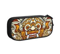 YINGD TEQUAN Large Capacity Pencil Case, Balinese Traditional Ethnic Style Pattern Pencil Pouch 2 Compartments Pencil Bag