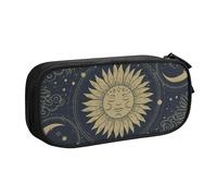 YINGD TEQUAN Large Capacity Pencil Case, Mystical Sun and Moon Tarot Pattern Pencil Pouch 2 Compartments Pencil Bag