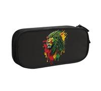 YINGD TEQUAN Large Capacity Pencil Case, Rainbow African Lion Pattern Pencil Pouch 2 Compartments Pencil Bag