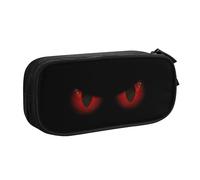 YINGD TEQUAN Large Capacity Pencil Case, Red Evil Eyes Pattern Pencil Pouch 2 Compartments Pencil Bag