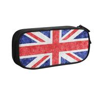 YINGD TEQUAN Large Capacity Pencil Case, United Kingdom Flag Patriotic Pattern Pencil Pouch 2 Compartments Pencil Bag