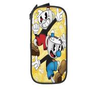 YINGD The Cuphead Show Big Capacity Pencil Case, Large Storage Pencil Pouch Pen Case Bag with Zipper, Pencil Case for School College Student Office Supplies