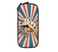 YINGD The Cuphead Show Big Capacity Pencil Case, Large Storage Pencil Pouch Pen Case Bag with Zipper, Pencil Case for School College Student Office Supplies