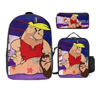 YINGD The Flintstones Backpack Bright Future Set Inspirational Bookbag with Smart Nutrition Pack