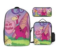 YINGD The Flintstones Backpack Campus Complete Kit Including 17 Inch Laptop-Compatible Bag and Study Pencil Organizer