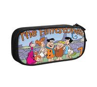 YINGD The Flintstones Pencil Case for Minimalist Users - Slim Profile with 2 Zipper Pockets & Pen Loops (Water-Resistant)