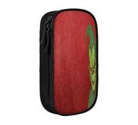 YINGD The Grinch Pencil Case Double Zipper Makeup Bag - Compact Oxford Cloth Pouch for Travel, Gym, Daily Essentials