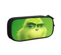YINGD The Grinch Pencil Case for Car Interiors - Attachable Zipper Pouch for Pens, Coins, Toll Tickets (Non-Slip Base)