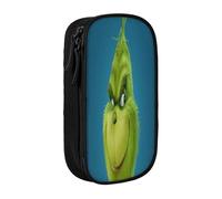 YINGD The Grinch Pencil Case for Teachers & Students - Double Zipper + 3 Mesh Pockets, Easy Hand Wash Design