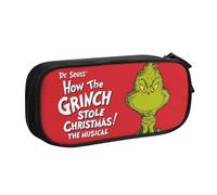 YINGD The Grinch Pencil Case for Writers & Journalists - 5 Pen Loops + Note Pad Sleeve (Durable Polyester)